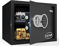 Vista 10 de [1.2 pies cúbicos] Caja de seguridad PATRON con llave, seguridad digital para el hogar, cajas fuertes de gabinete para documentos en efectivo, cajas