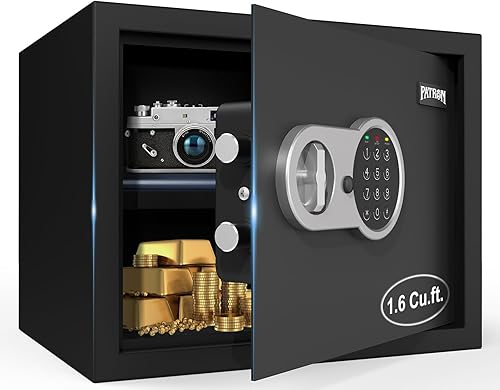 1.2 pies cúbicos Caja de seguridad PATRON con llave, caja de seguridad digital para el hogar, caja fuerte para el hogar, caja fuerte de pared con