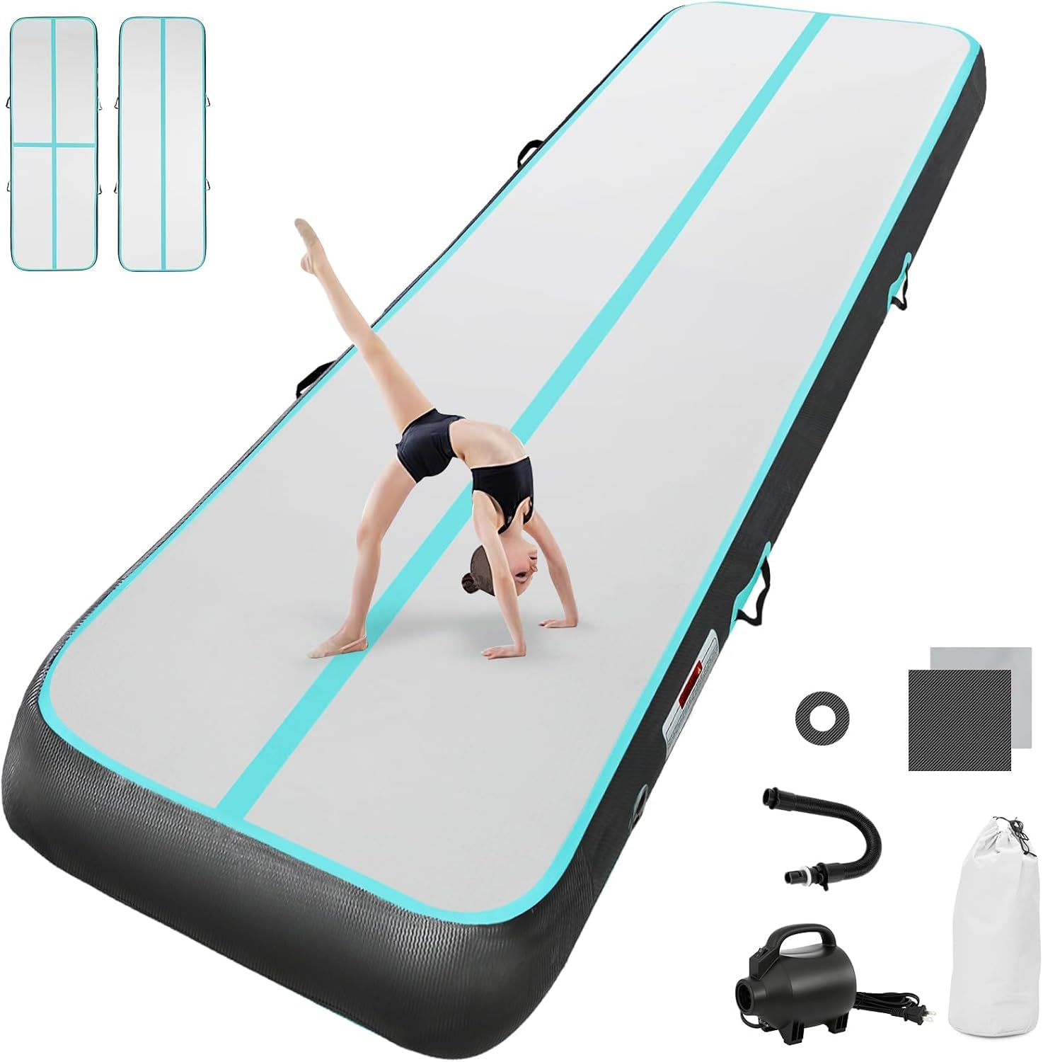 airtrack matte mit elektrischer Luftpumpe 10CM/20CM hoch 2M/3/4M/5M/6M Tumbling Matten Aufblasbare turnmatte Matte gymnastikmatte Yogamatte Camping Trainingsmatte