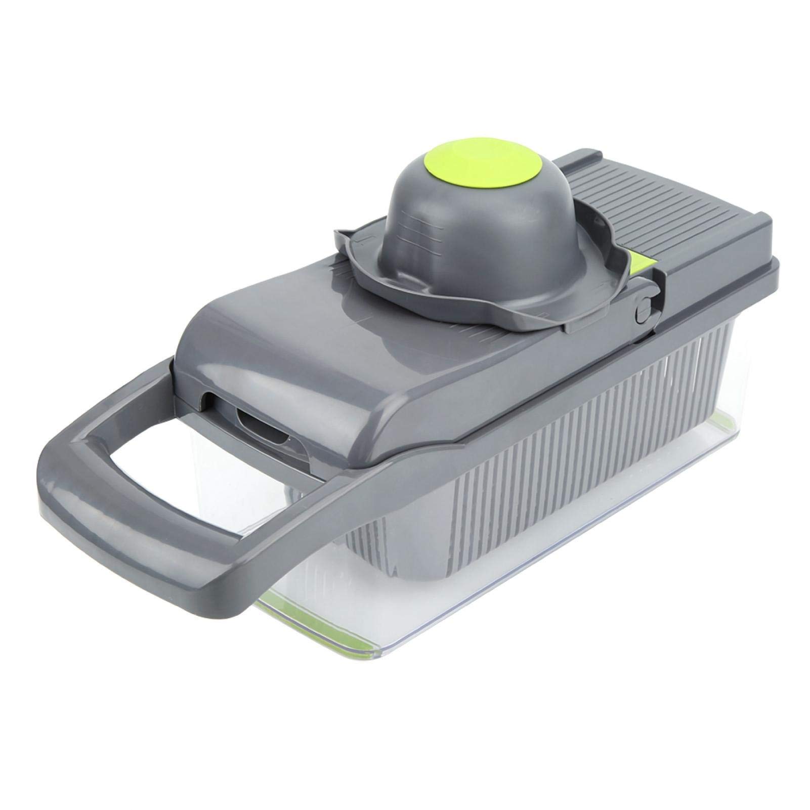 Tagliafrutta, Attrezzo manuale per affettare le patate Base antiscivolo Pelapatate Grattugia per carote Dicer Utensili da cucina con 7 lame da taglio intercambiabili