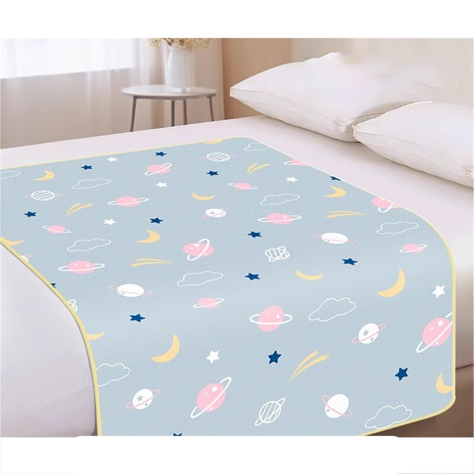 Traverse Letto Anziani Lavabili Telo Impermeabile Letto per L'Incontinenza degli Anziani Extra Large Riutilizzabili Assorbenti per Pipì per Adulti E Sedie A Rotelle(120x200cm,Planet-Grey)