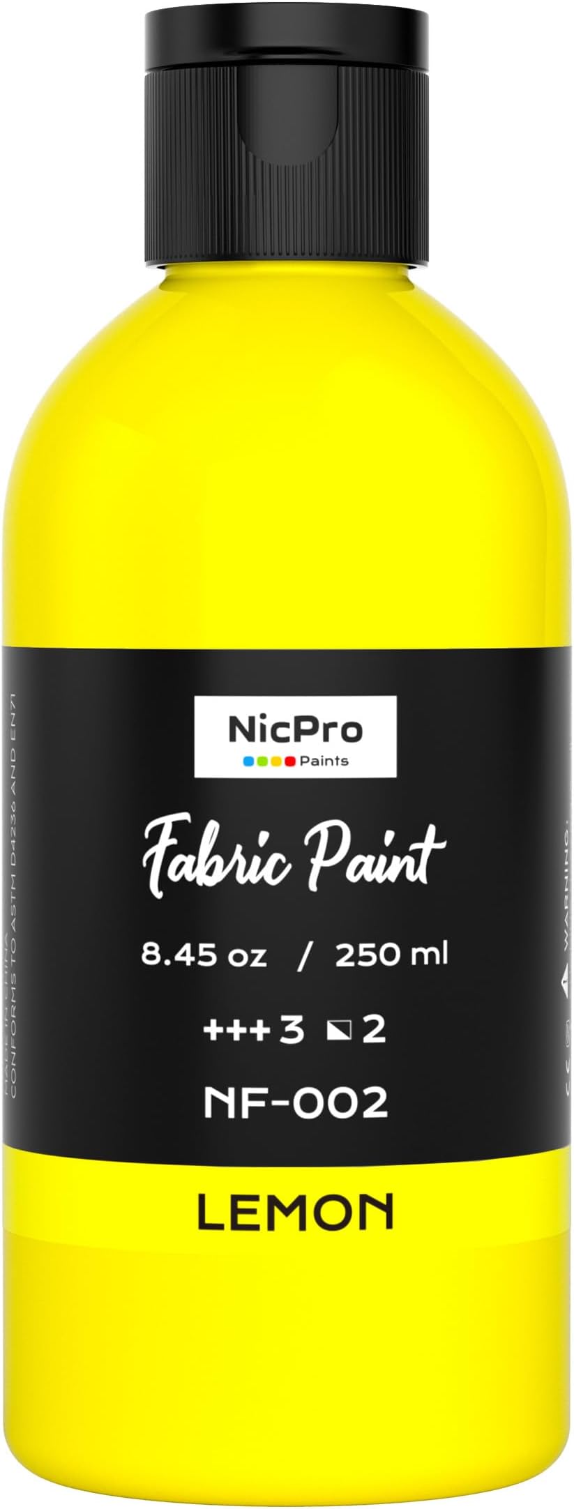 Yellow Fabric Paint, 8.45 oz (250 ml) Fabric Paint for Clothes Permanent, Clothing Paint for DIY T-shirts Jeans Crafts, Refresh Furniture Upholstery