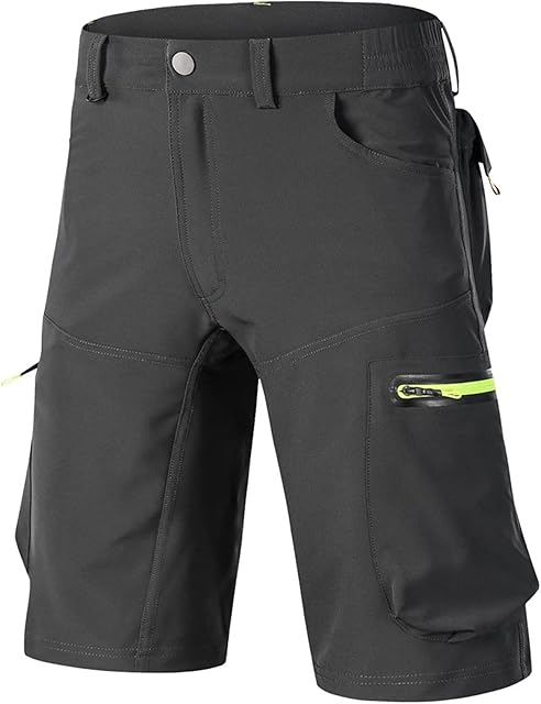 Mountain Bike Shorts for Men Men's MTB Shorts Cycling Shorts With Zipper Pockets Breathable Quick Dry Mountain Bike Baggy Shorts For Outdoor Running Gym Training No Padded (Color : A, Size : H(5XL)