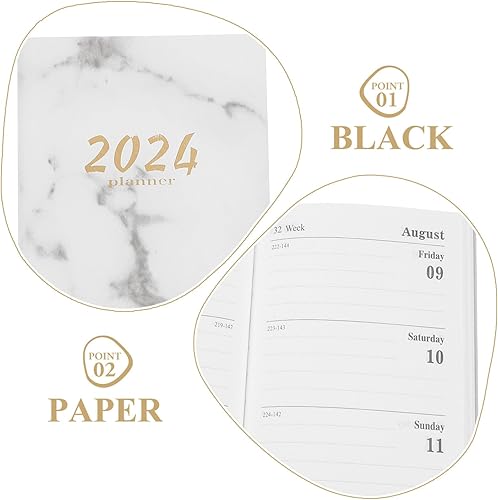 Miniatura 8 de NUOBESTY Agenda semanal 2024 con tapa de piel sintética, bloc de notas, agenda de planificación, lista de tareas, agenda organizadora, agenda para