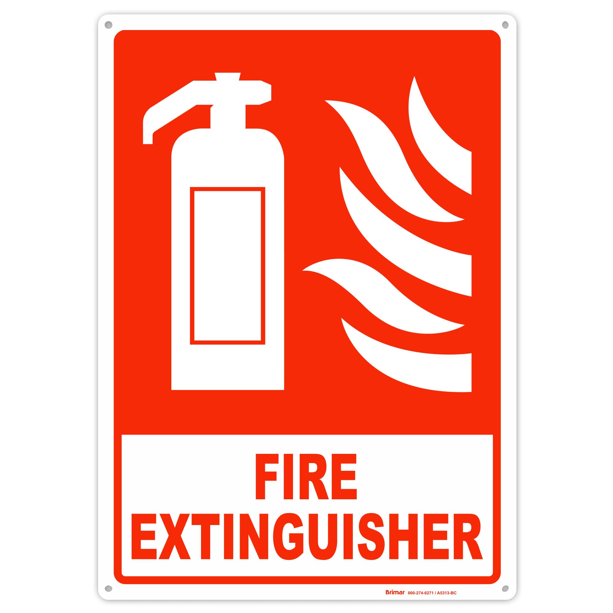 Brimar - 7 x 10" - Fire Extinguisher Sign - Polyethylene Plastic - Easy Installation - Fire Safety Compliance