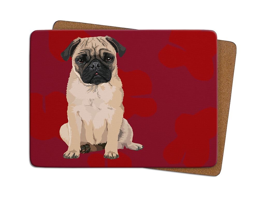 Leslie Gerry Multicolor Pug Table Mat By - Placemat