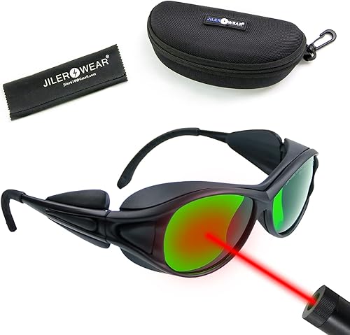 Lentes profesionales de bloqueo de seguridad láser 180nm-410nm y 620-750nm OD 5+ rojo para 632 nm, 650 nm, 676 nm, 694 nm gafas de protección ocular