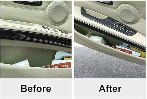 Miniatura 2 de LLKUANG Interruptor de elevación de ventana para BMW Serie 3 E90 E91 E92 E93 (14.8 in, estilo de fibra de carbono)