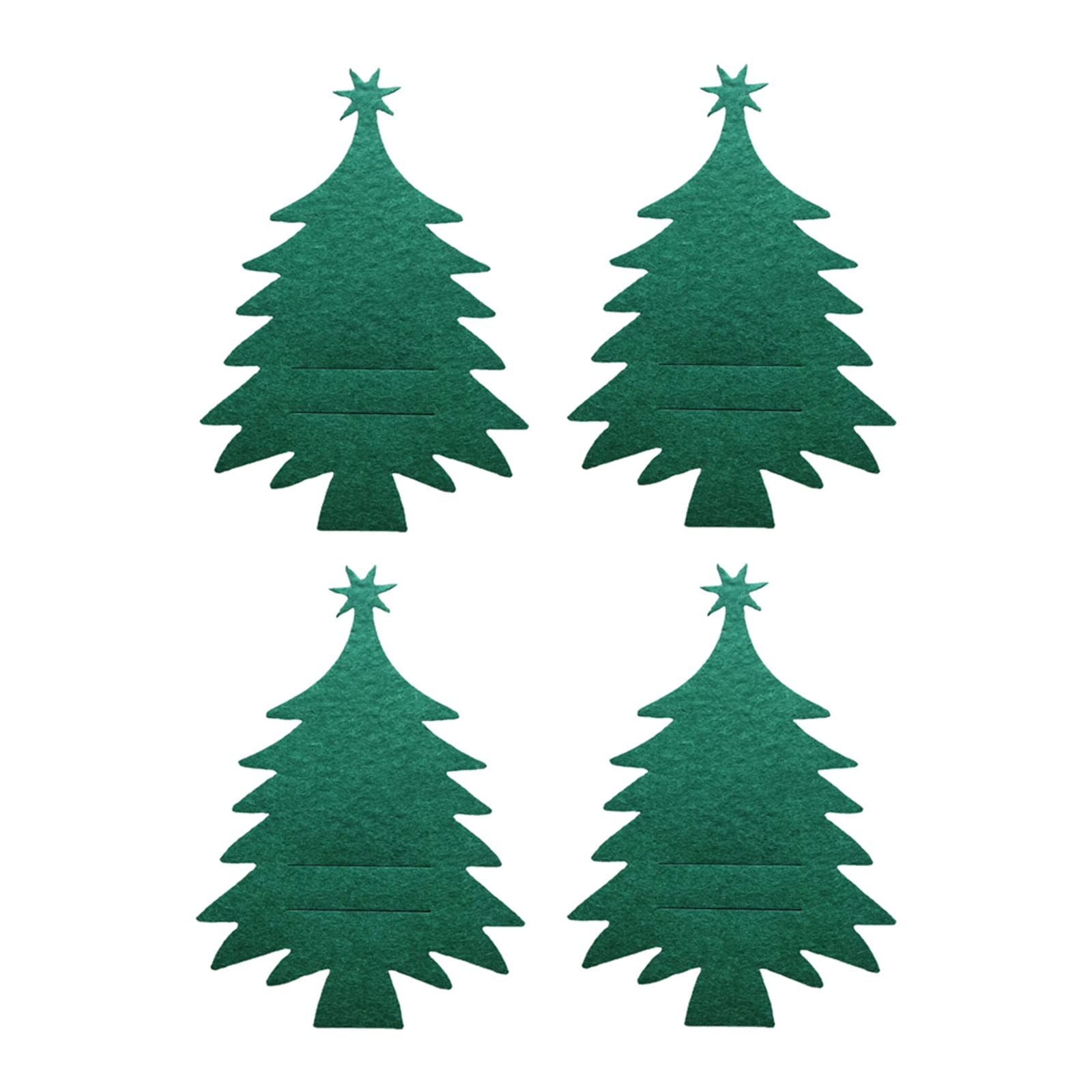 Buxuaaaa 4pcs Christmas Tree Fork Spoon Bag Kitchen Silverware Tableware Holder Cutlery Cover Dinner Table Party Decoration Christmas Tableware Holder