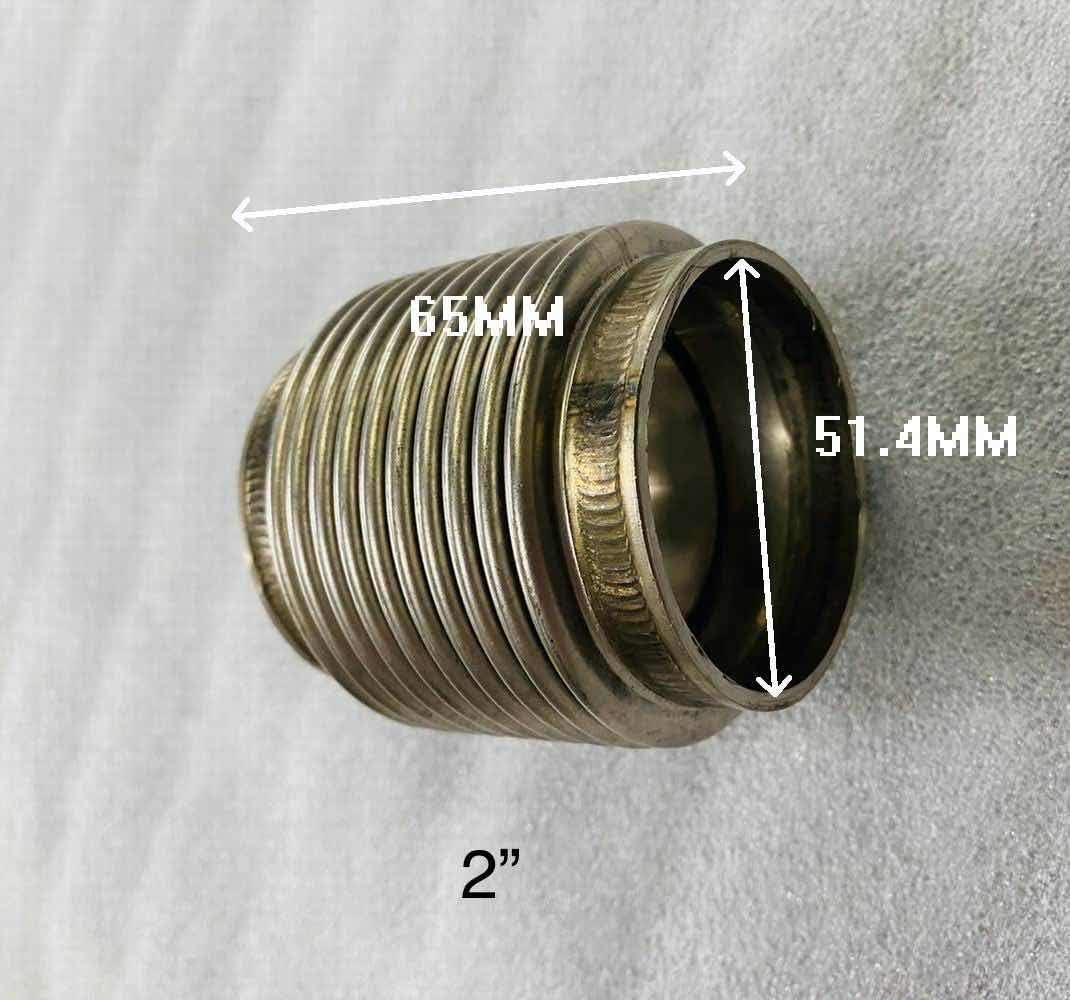 Universal 2" ID 304 STAINLESS EXHAUST FLEX BELLOWS 2.55" LONG For 2" Pipe,ULTRA STRONG