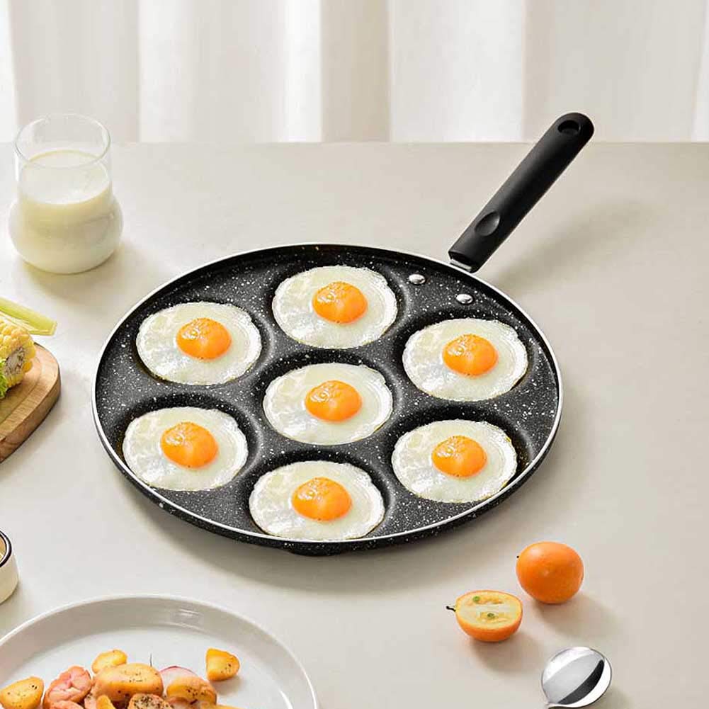 CANDeal Aluminiowa patelnia z 7 miseczkami do smażenia jajek nieprzywierająca szwedzkie naleśniki, plett, krepa, patelnia do smażenia na wiele jajek