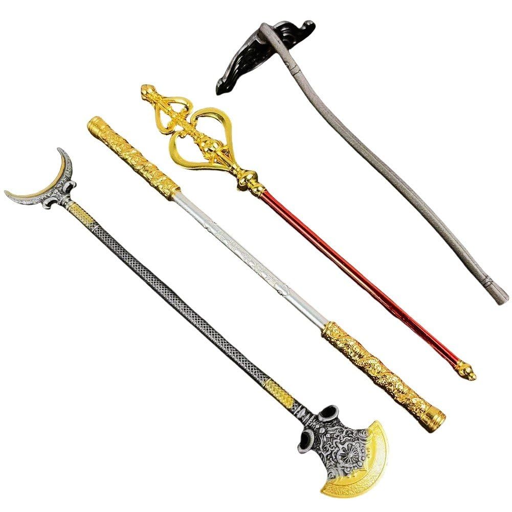 Amazon.co.jp: 道具セット ミニチュア 武器モデル 金属 ゴールデン棍棒