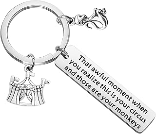 Inspirational Circus Gifts Monkey Charm Keychain Circus Lovers Circus Themed Gift