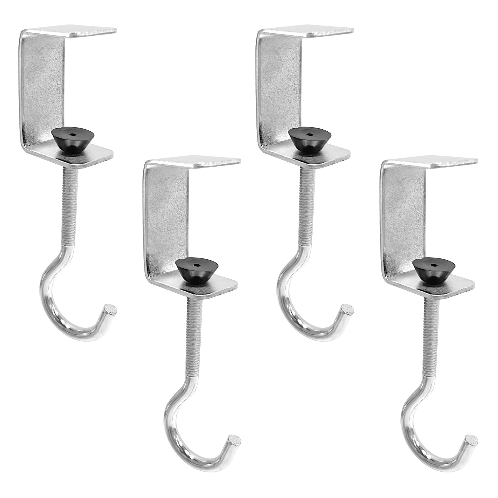 RainmaeRainmae 4pcs Desk Mount Bag Holder Hook, Banner Holder Clips, Metal Under Table Purse Hook Portable Desk Mount Headphones Holder Adjustable Desk Hanger Clip, Clamp Organizer for Women Girls Handbag