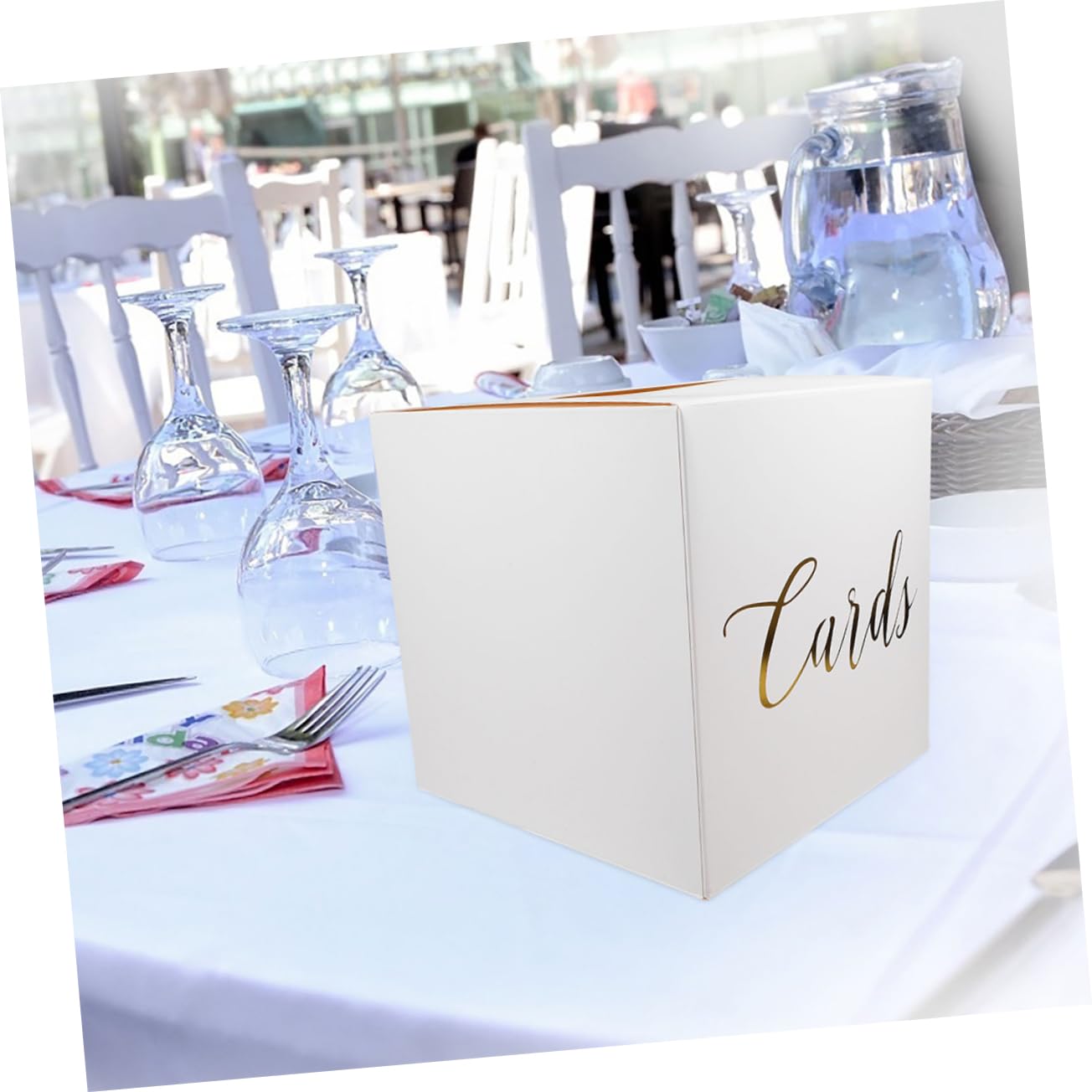 GLEAVI 4 Sätze Hochzeitskartenbox Teiliges Geschenkkartenbox für Hochzeiten Weiße Kartenbox mit Gratulationskarten Stilvolle Sammelbox für Erinnerungen