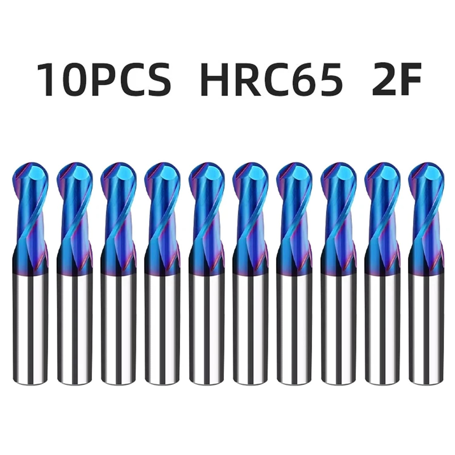 HRC65 Ball Nose Milling Cutter Tungsten Steel Metal CNC Tools for Stainless Router Bit Carbide End Mills(R6xD12x100L)
