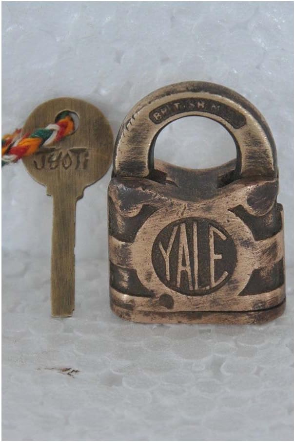 Old Copper Small 'Yale' Brand Handcrafted Padlock, Britain