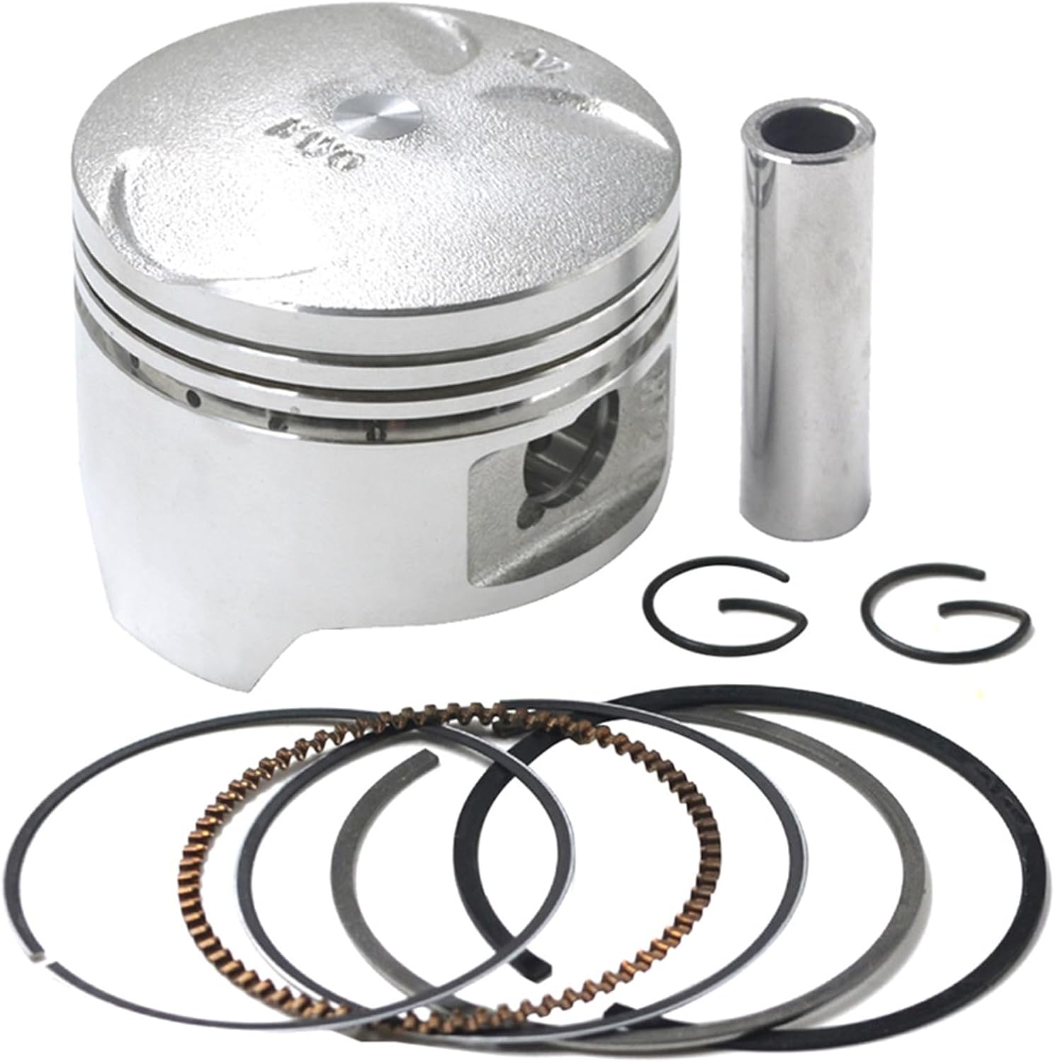 Road Passion Engine Piston and Piston Rings Pin Clips Kit Compatible with Honda Steed/SHADOW/BROS 400 VLS400 VLX400 VRX400 NV400 NC25E NC26 NC34 (Oversize+50 64.5mm; 1 Set)