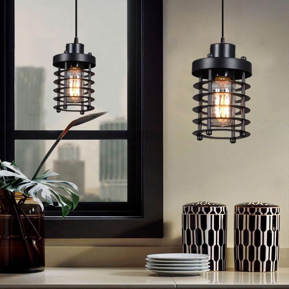 E27 pojedyncza głowica metalowa lampa wisząca, lampa sufitowa w stylu industrialnym, nowoczesna dekoracyjna oprawa oświetleniowa na wyspę kuchenną do jadalni przedpokoju