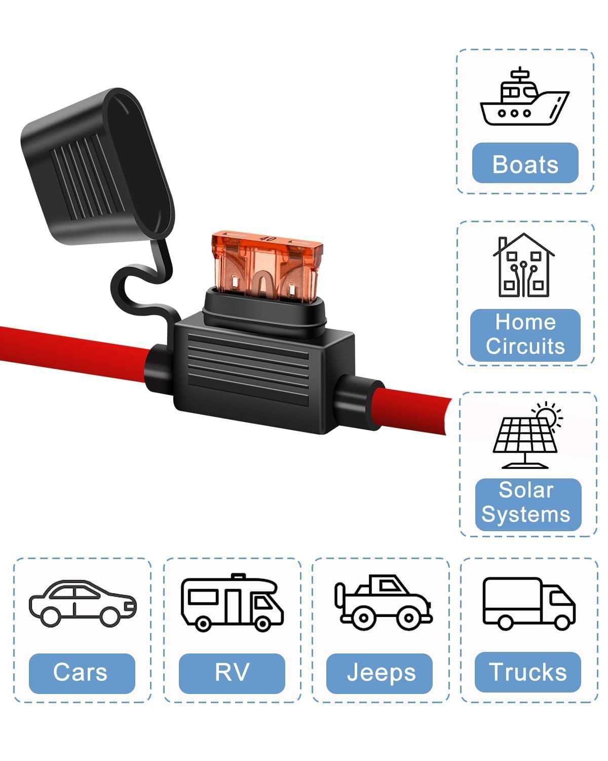 Fused Inline Adapter Inline Fuse Holder 10 Amp