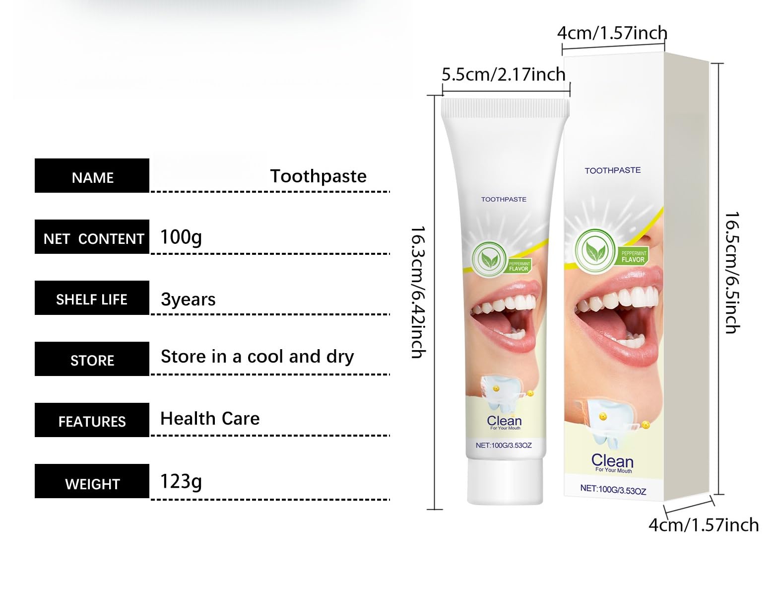 Dentifricio sbiancante avanzato for l'alito fresco e la rimozione delle macchie, formula sicura for lo smalto, uso quotidiano(3pcs)