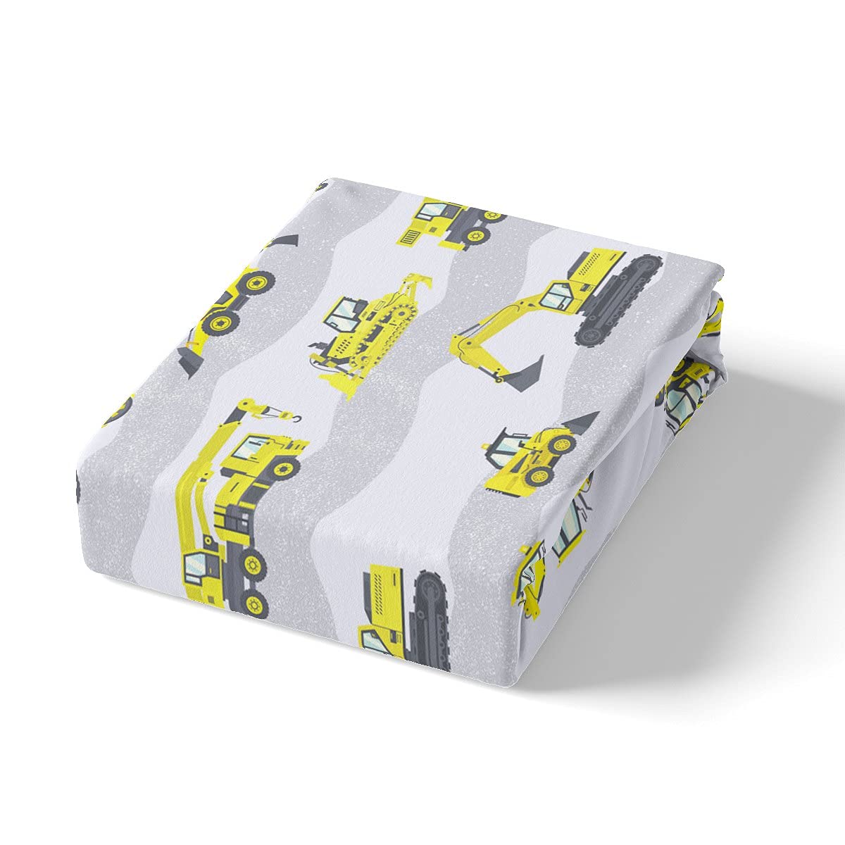 Loussiesd Juego de sábanas de Camiones para niños, excavadoras, sábanas de plumón para Adolescentes, Tractores de construcción, Juego de sábanas para Coche, Juego de Cama para vehículos, tamaño indiv