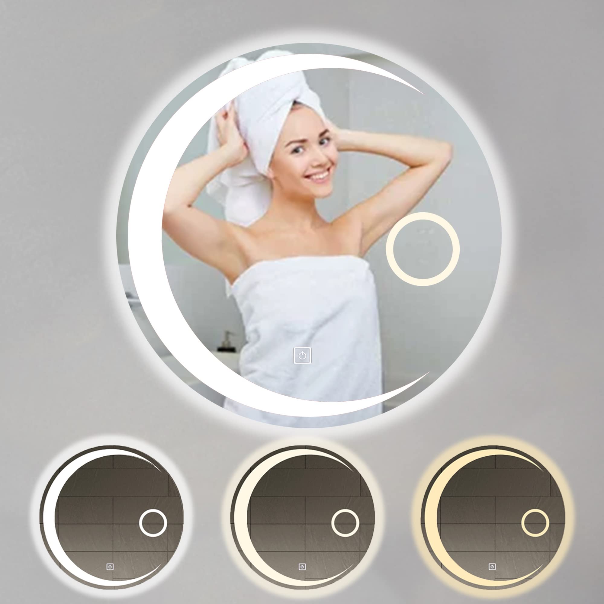 Miroir lumineux salle de bain à lumière tricolore pour sublimer votre routine