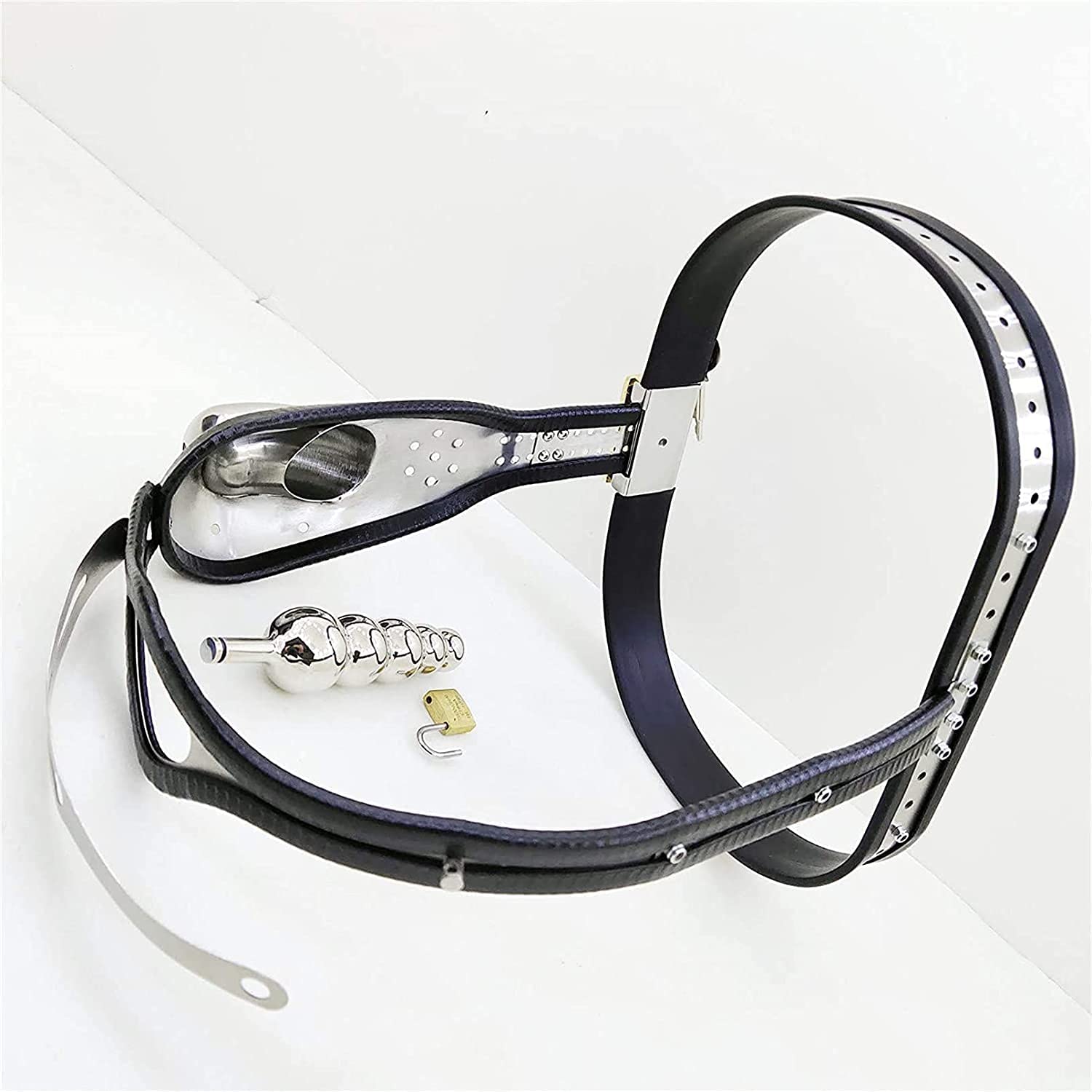 Ceinture de chasteté verrouillable BDSM pour hommes, cage à pénis en acier inoxydable avec plug anal, sous-vêtements respirants
