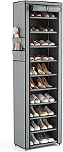 Vicye Shoe Rack with 11 Levels, Space-Saving Shoe Rack with Cover, Shoe Cabinet for 20-22 Pairs, Shoe Storage Cabinet