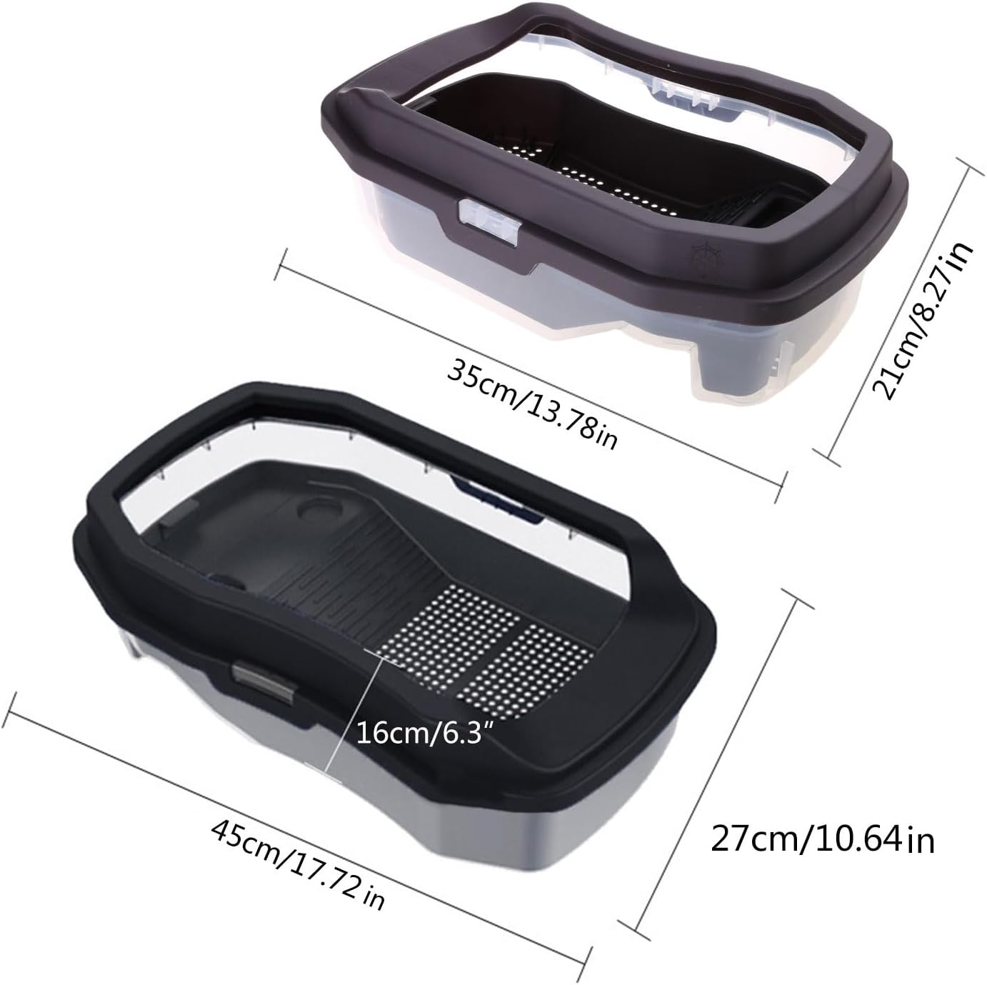 Reptiles Terrariums with Basking Platform Turtle Basin Tank Aquarium Easy Separable Drain Bottom Pet Supply Habitat Tank for Home Office