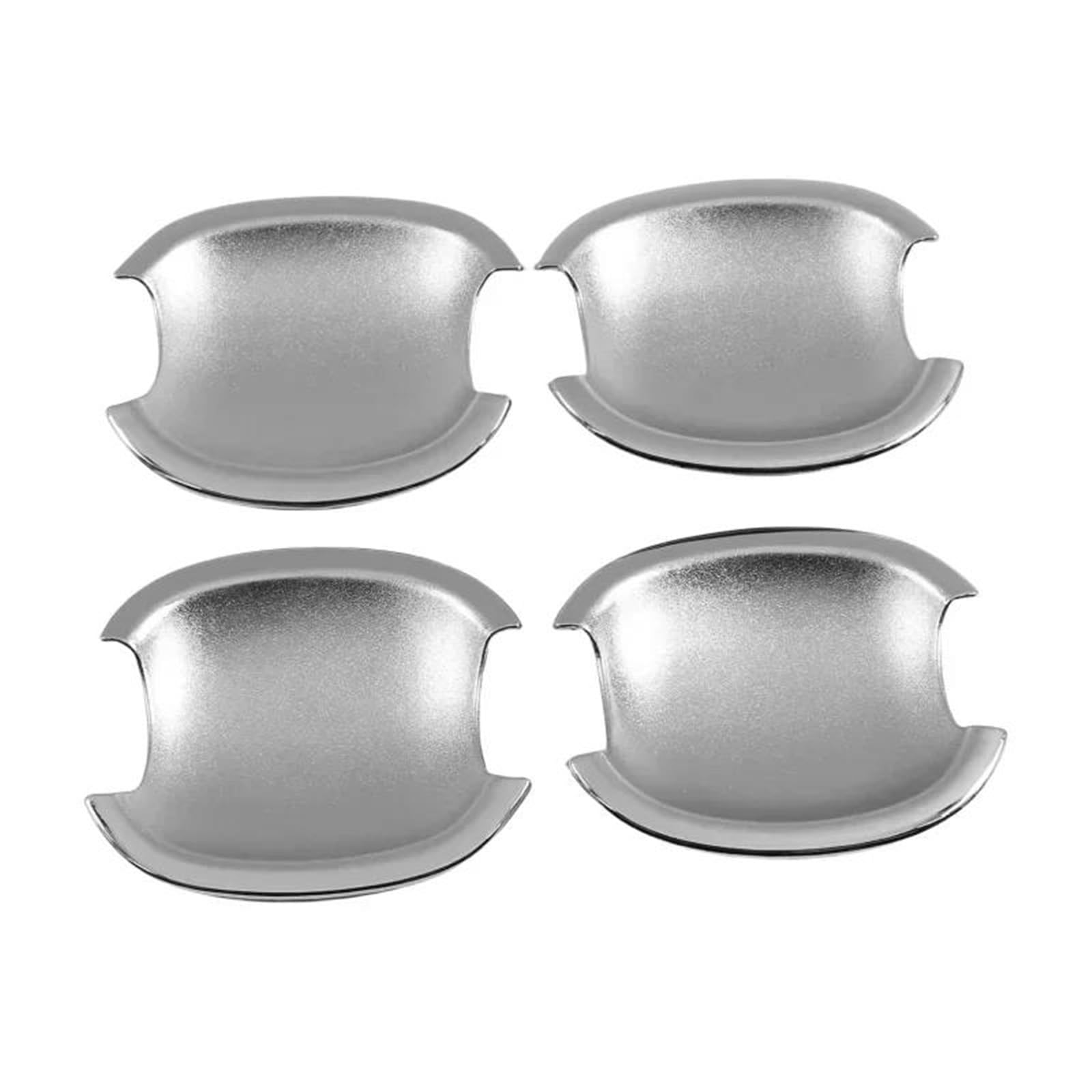 ZAPORA Covers Sticker Glossy Black Chrome Car Door Handle Cover Bowl Trim Overlays Styling Accessories for Ford for Focus 2012 2013 2014 2015(Silver Bowl)