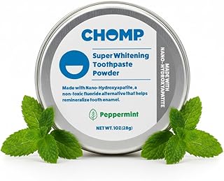Chomp Nano Hydroxyapatite Toothpaste Powder – Peppermint | Fluoride-Free Tooth Powder, Plastic-Free, Enamel-Friendly Oral Care
