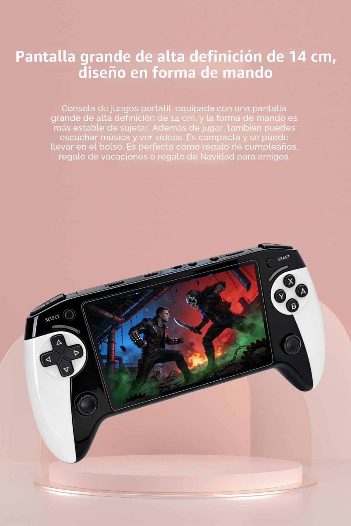 Consola de Juegos portátil YHFITN con Pantalla HD de 5,5 Pulgadas, diseño ergonómico, Juegos Retro Integrados, Salida de TV, función de guardado de partidas, batería Recargable. Regalo Ideal.