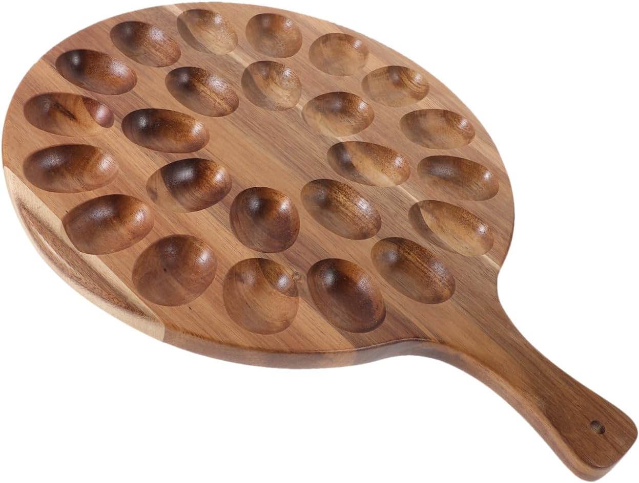 Wooden Holder Tray for Deviled Eggs for Easter Parties and Kitchen Organization
