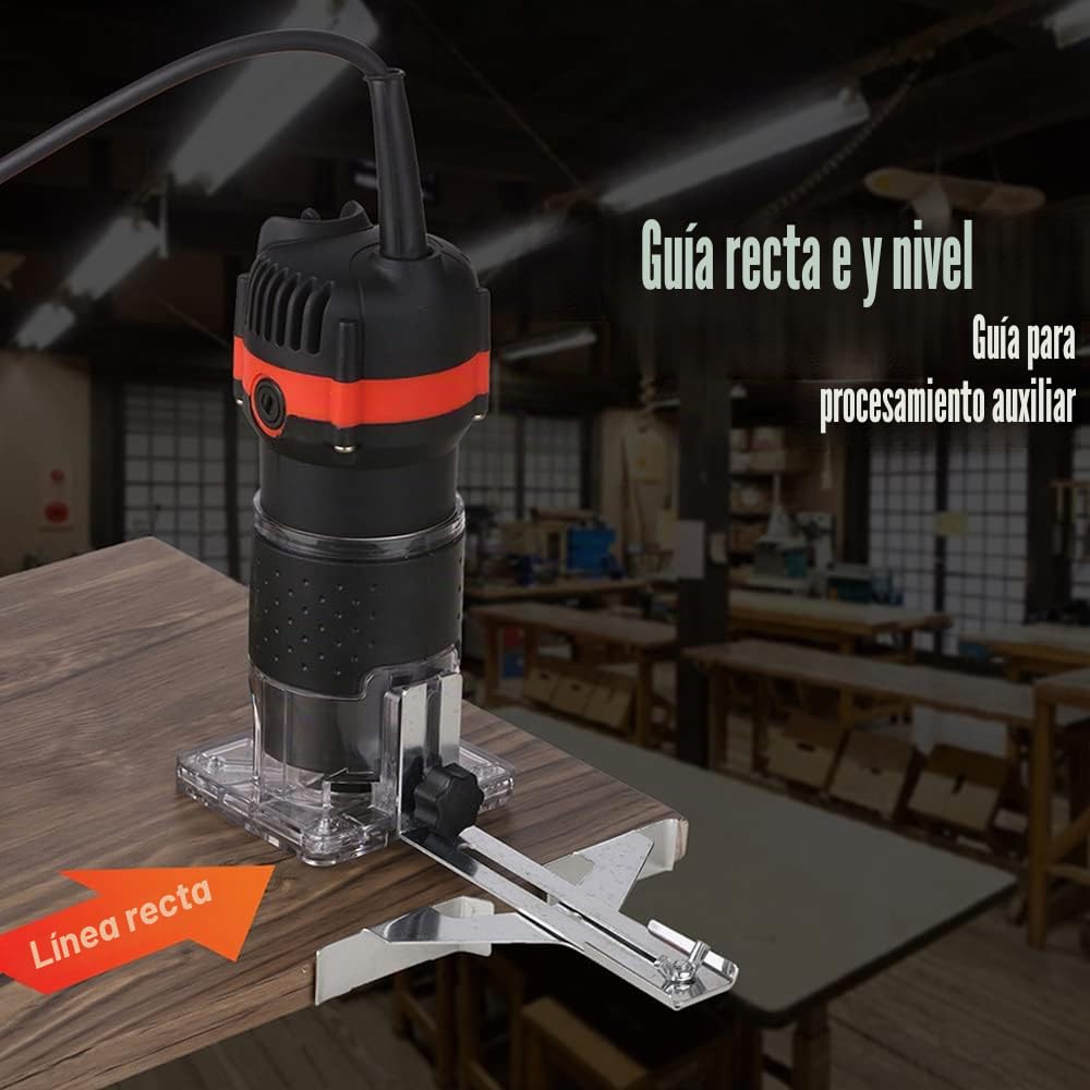 Fresadora de Madera, 800W 30000r / min Recortadora de Madera Eléctrica Recortadora de Ranurado Profesional Máquina de Ranurado para Carpintero Carpintero con 15 Piezas Fresas 220V
