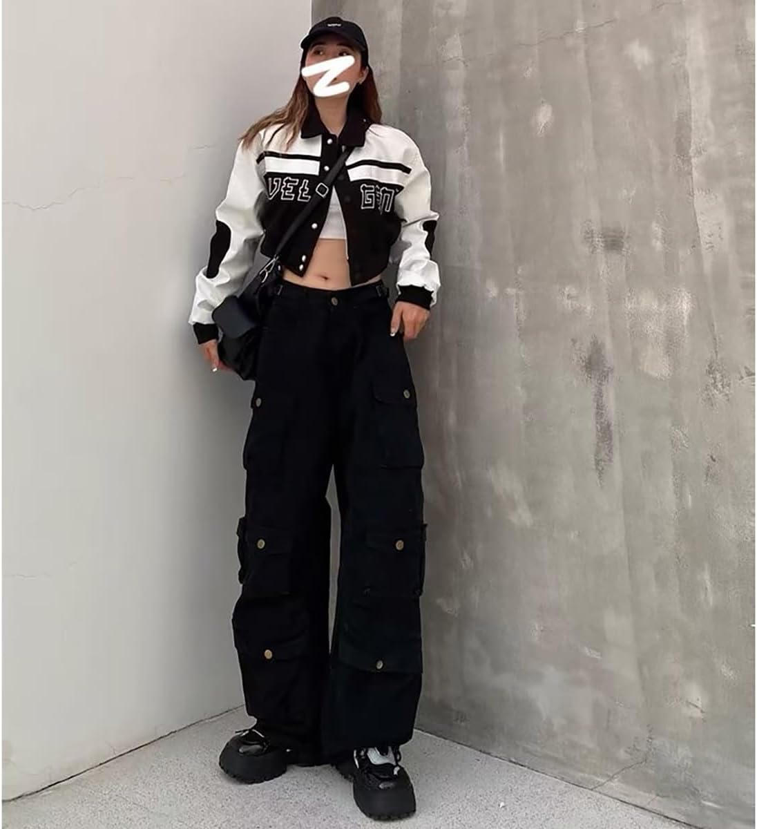 Gothic American Multi Pocket Work Pants, Women's Street Wide Leg Design, Versatile Trendy Casual Pants Hiphop