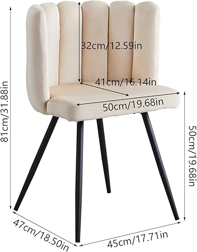 Miniatura 7 de CLIPOP Silla decorativa de barril para sala de estar, moderna silla de comedor de terciopelo para cocina, silla de tocador con patas de metal,