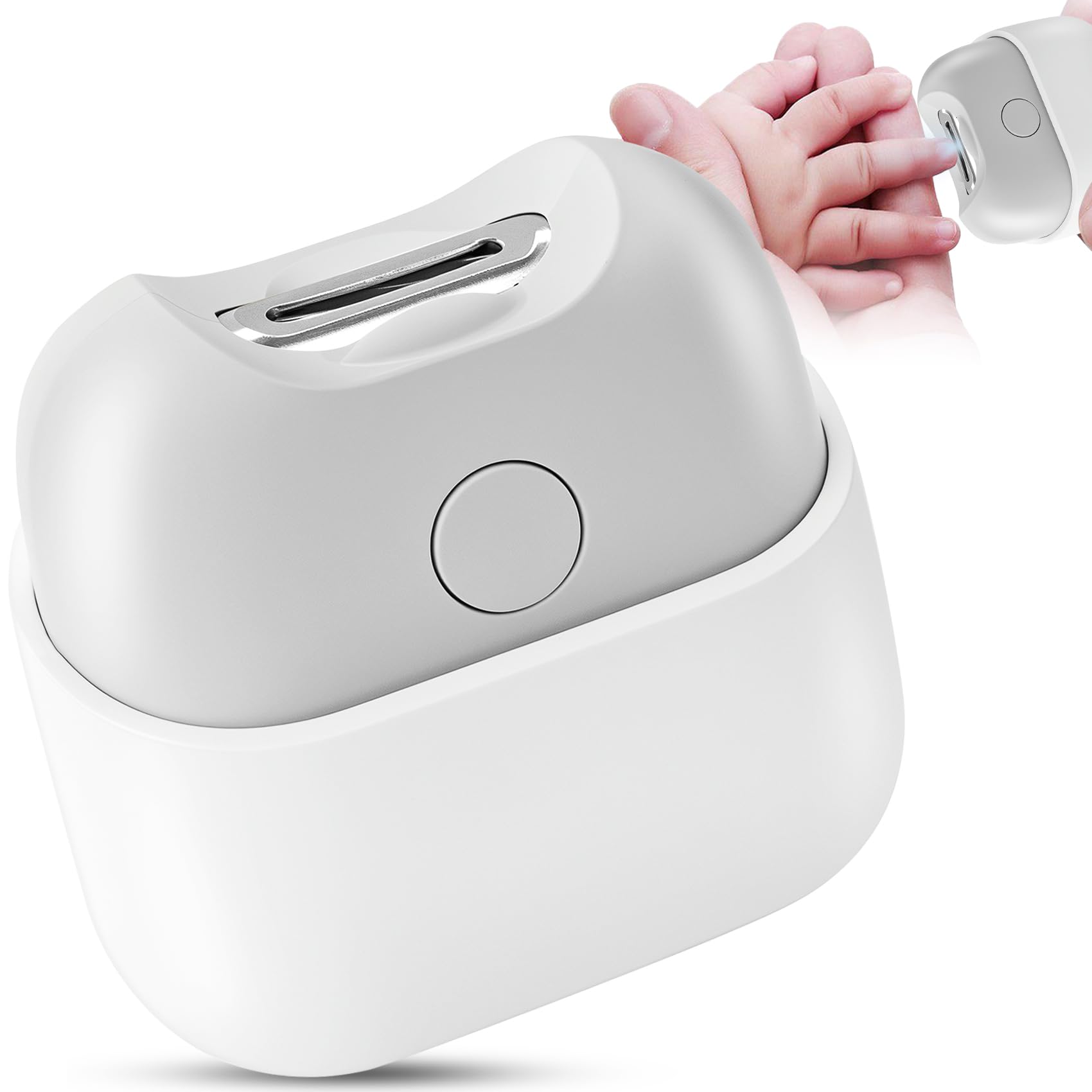 Electric Nail Clipper with Light, Automatic Nail Clipper Rechargeable with 2 Speeds and Nail Chip Storage for Babies, Children, Adults, Caregivers and