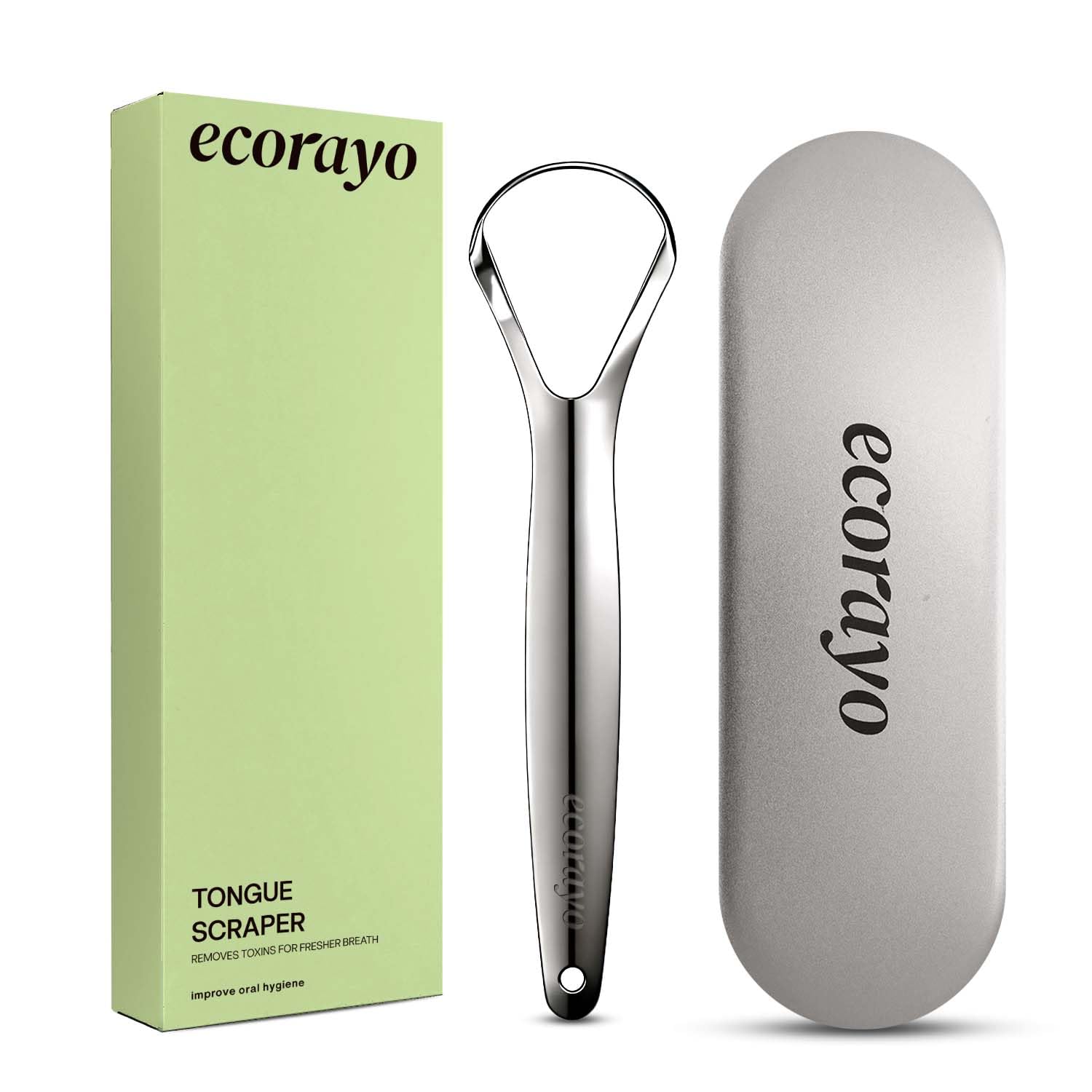 Tongue Scraper, Stainless Steel Tongue Cleaner to Reduce Bad Breath, Sturdy Metal Tongue Scrubber, Easy to Clean Oral Hygiene Tool