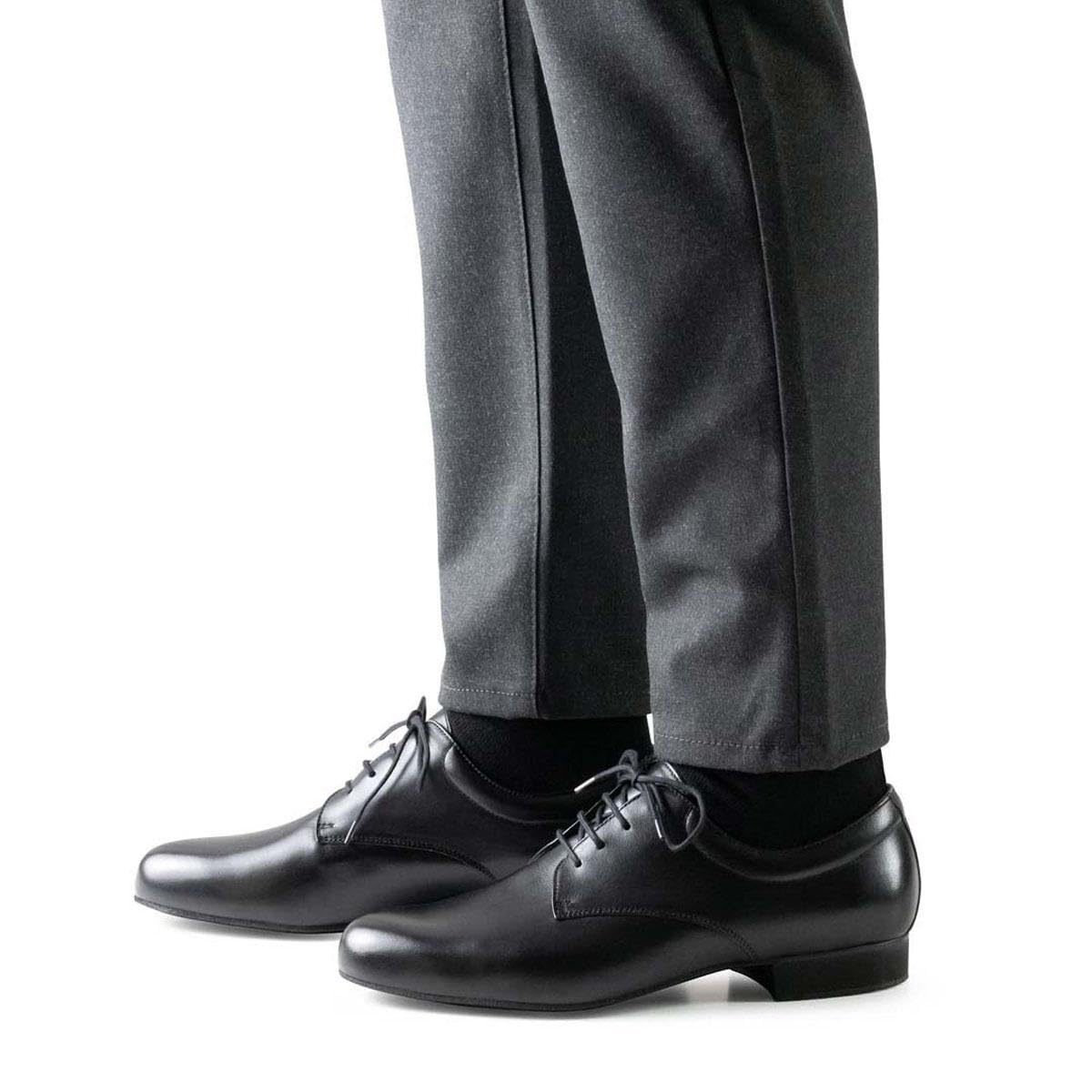 Werner Kern Herren Tanzschuhe Perugia 28064 - Leder Schwarz - Extra Weit - 2 cm Micro-Heel - Rauledersohle - Made in Italy