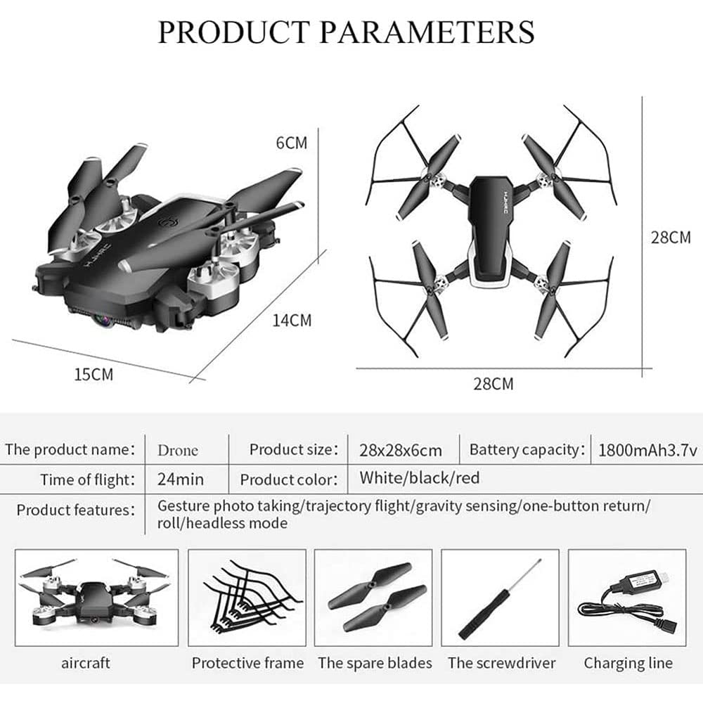 Sporte Drone 4K HD Drone with Camera WiFi FPV Mini Drone for Kids and Adults Foldable RC Quadcopter with 3D Flip Headless Mode