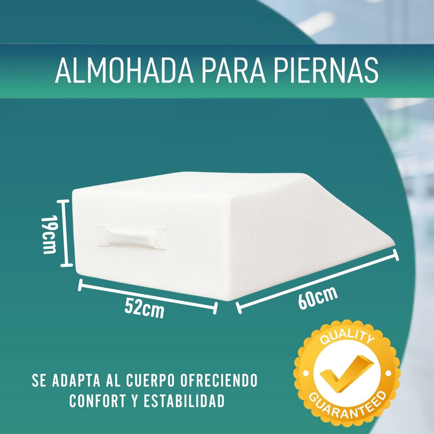 OrtoPrime Almohada Piernas Elevadas con Varices Cojín Reposapiernas VISCOELÁSTICO Cojín Elevador piernas ORTOPÉDICO Almohada Piernas Dormir Cuña piernas Cansadas - Cojín Piernas Hinchadas