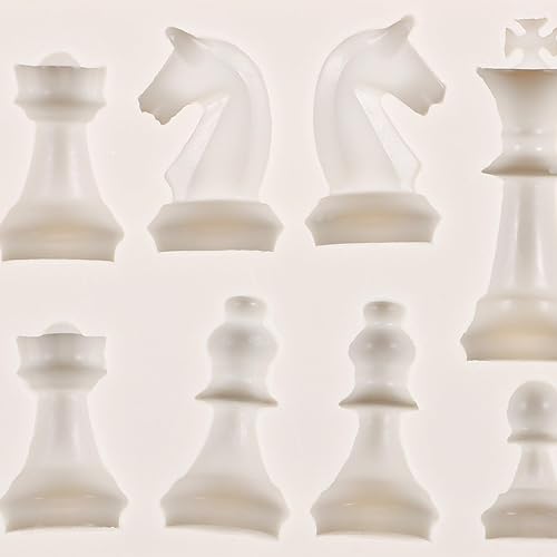 Miniatura 3 de EXCEART 1 juego de moldes de resina de ajedrez, molde de ajedrez de silicona 3D, moldes para hacer piezas de ajedrez, joyería artesanal, molde de