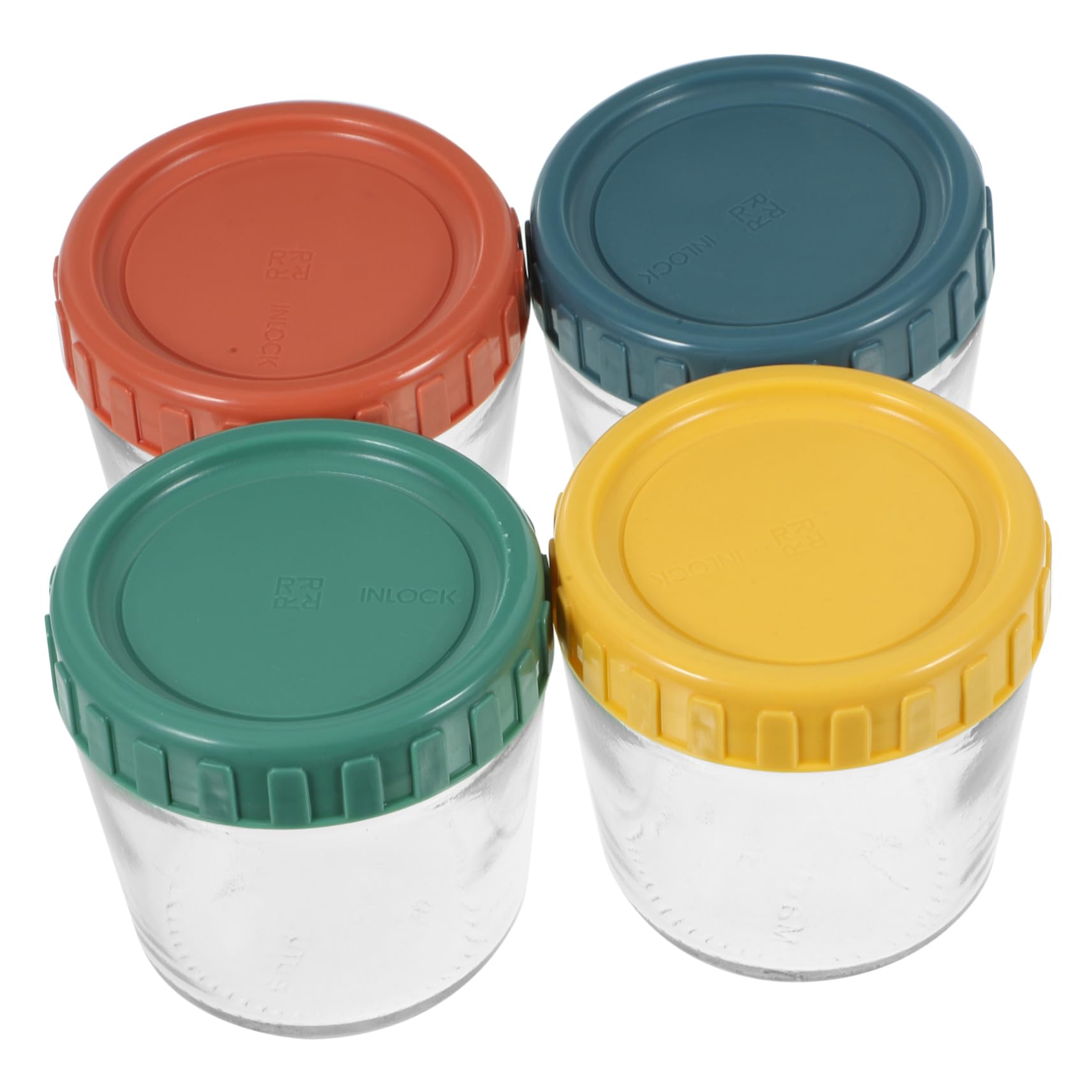 ABOOFAN 4 Tarros de Cristal Herméticos Fáciles de Limpiar Tapa de Silicona, Reutilizables, para Alimentos, Yogur y Cereales