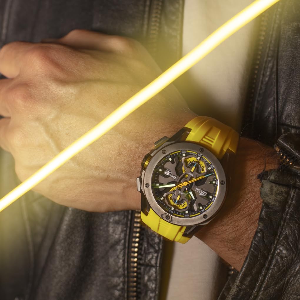 LOTUS Orologio Uomo Analogico in Acciaio Inossidabile e Gomma Giallo