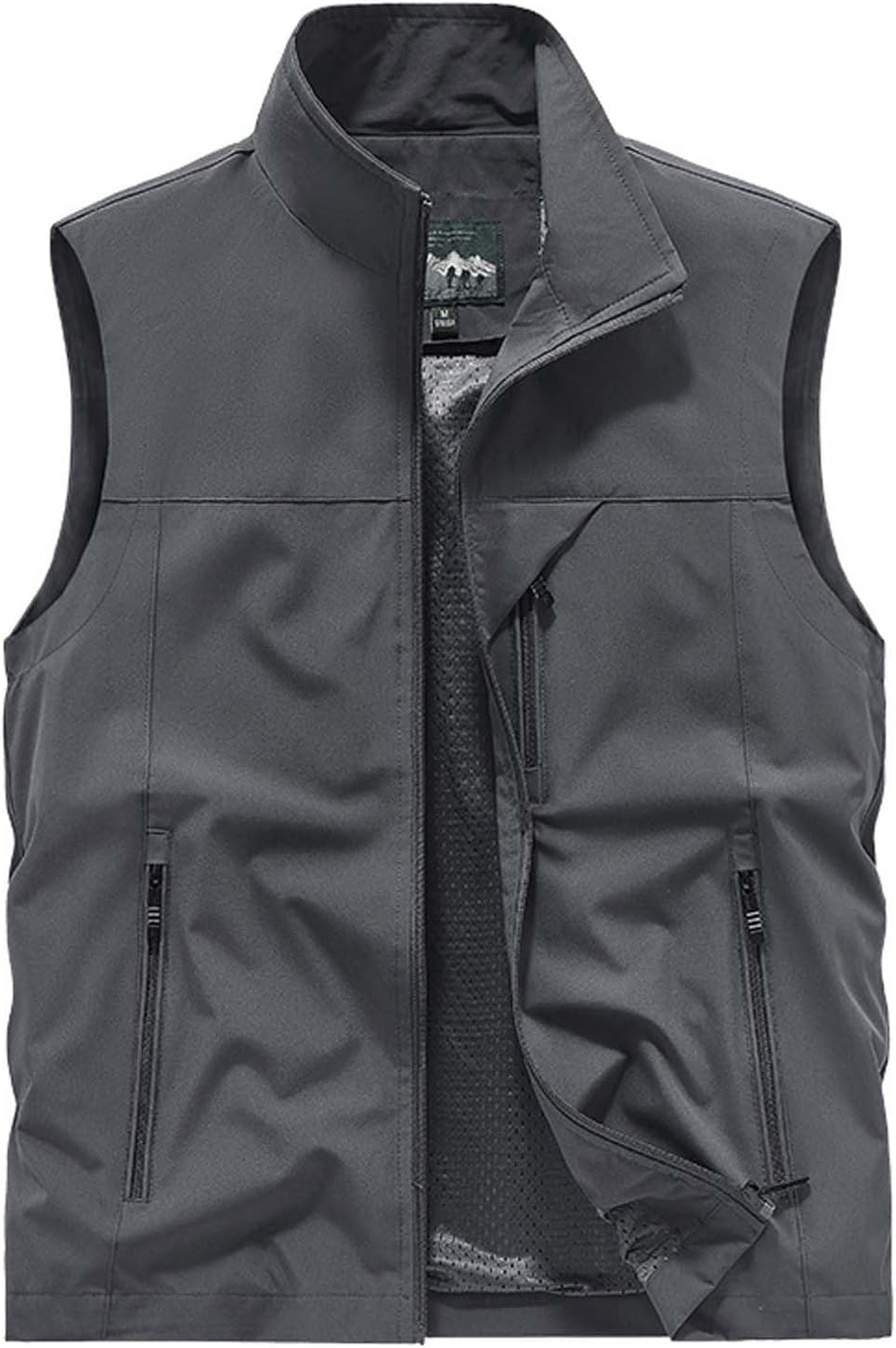 Men's Softshell Vest Outerwear Zip Up Sleeveless Quick Dry Fishing Vests Outdoor Casual Multi Pocket Jacket for Hiking Golf