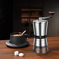 Vista 7 de Manual Coffee Grinder - 8 Adjustable Coarseness Settings, Hand Crank Coffee Mill, Large Capacity, Portable Hand Coffee Grinder for Moka pot, French