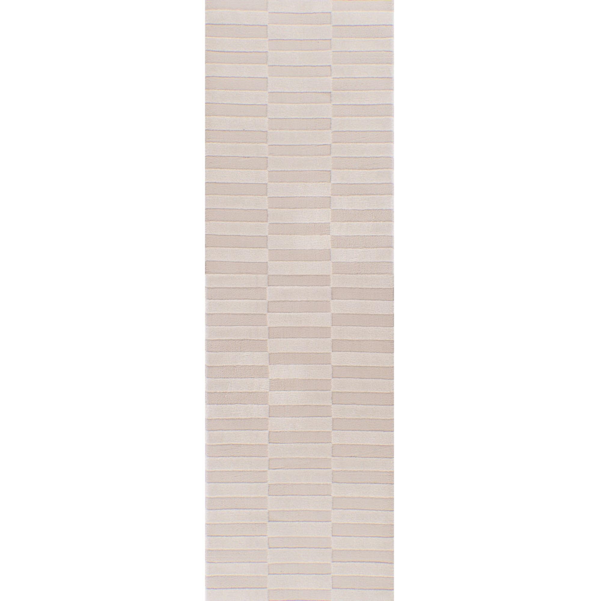 The Rugs Unisex Ivory Loft Striped Living Room Area Rug And Runners Soft Pile In 80Cm X 300Cm Kids