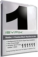 Vista 27 de iSYFIX Calcomanías de vinilo negro con el número 3 (tres), paquete de 6 calcomanías autoadhesivas de 8 pulgadas, calcomanías troqueladas y 3 Negro