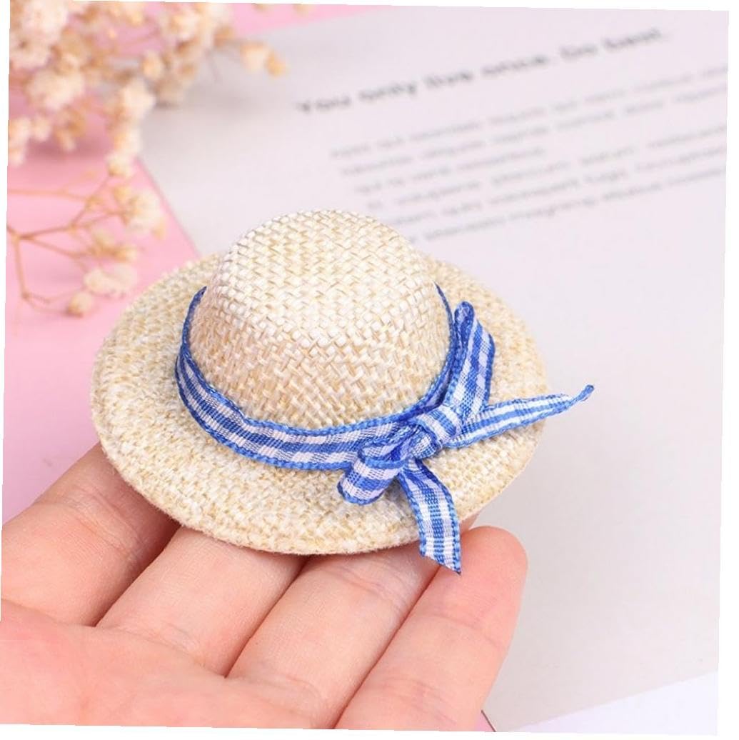 ミニチュア麦わら帽子　ストラップ 小さい麦わら帽子 ミニチュア ストラップ キーホルダー エコクラフト